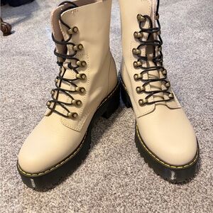 Dr. Marten Cream Lace-Up Women's Boots